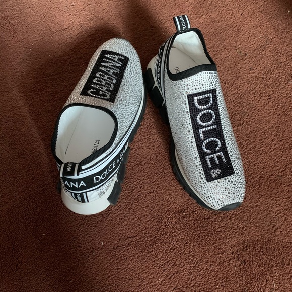 Dolce & Gabbana | Shoes | Dolce Gabbana Crystal Embellished Sneakers 9 | Poshmark